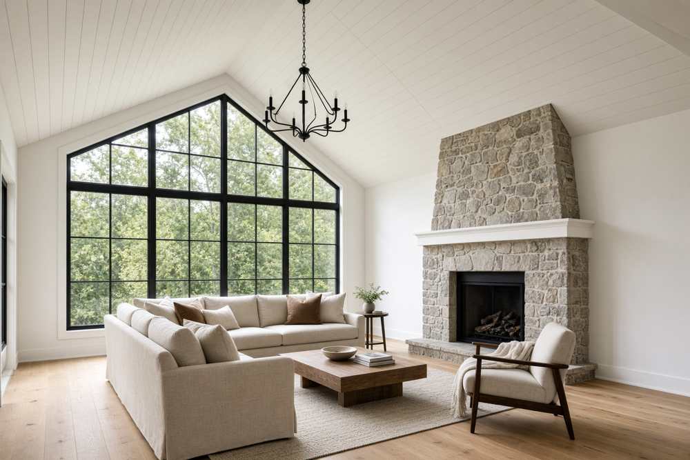 Vaulted living room